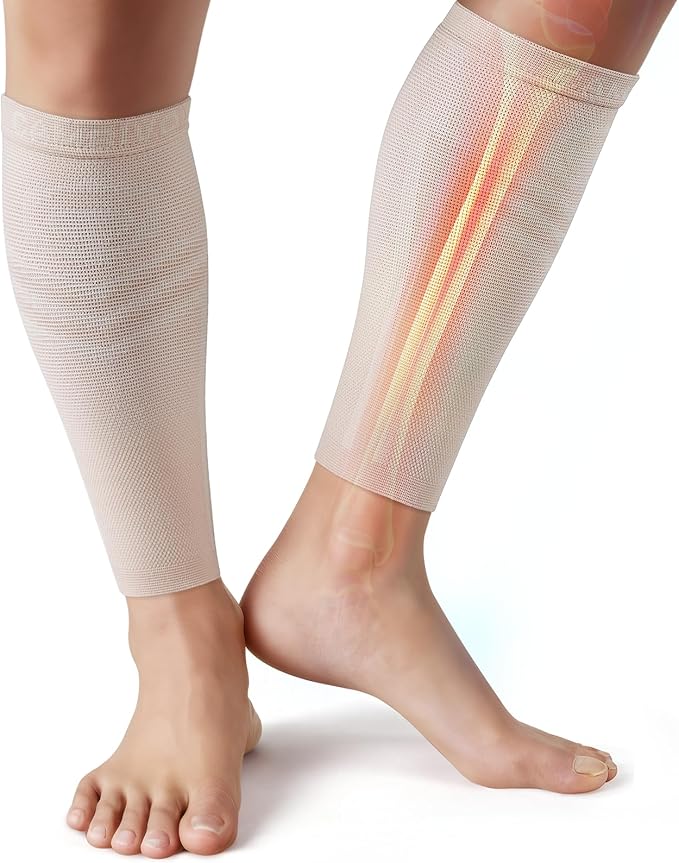 CAMBIVO Calf Compression Sleeve Men and Women, Footless Compression Socks for Calf Support, Shin Splints Support