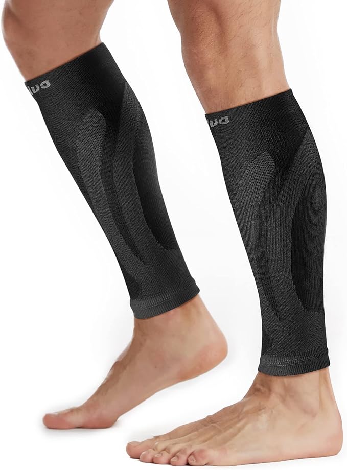 CAMBIVO 2 Pairs Calf Compression Sleeve Men & Women, Shin Splints Support and Calf Support Sleeves, Compression Leg Socks for Running Sports