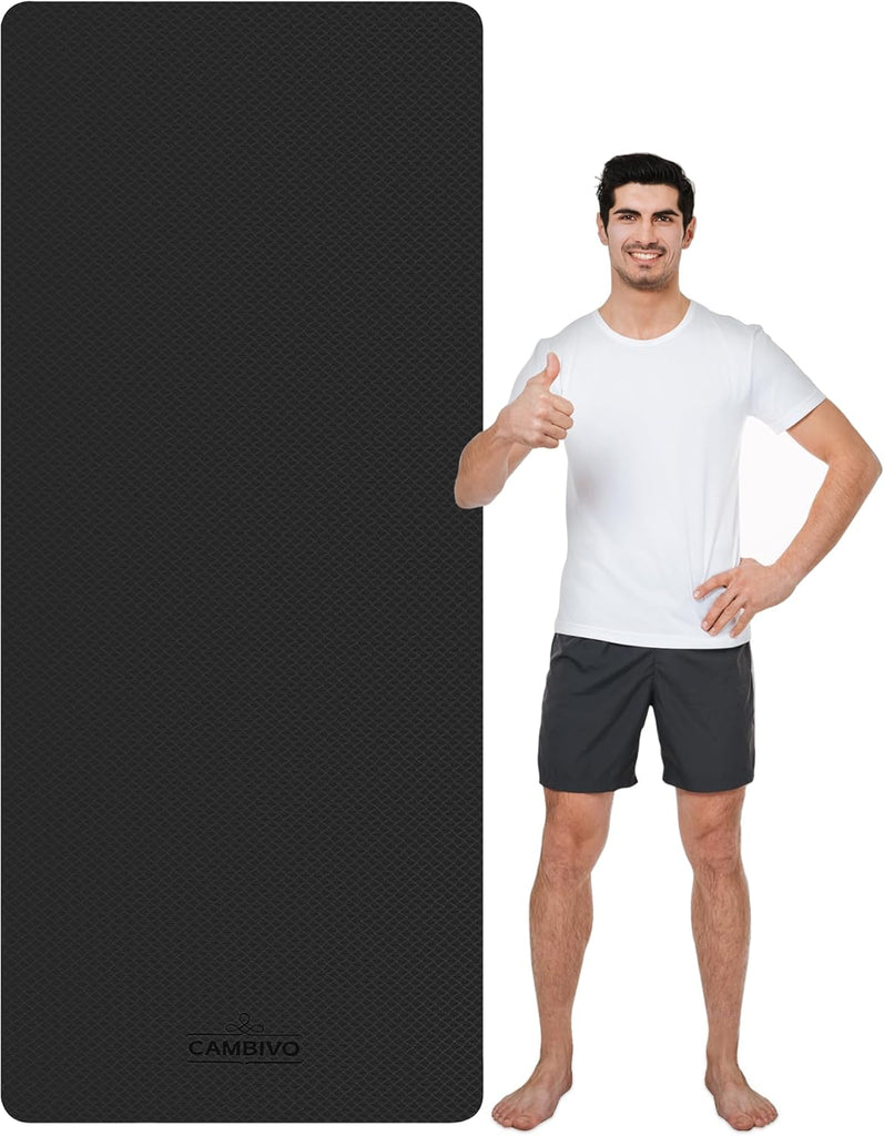 CAMBIVO Yoga Mat Extra Long Wide, TPE Exercise Mat, 213 x 81cm, Large Non Slip Mat for Workout, Fitness